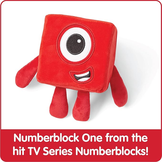 hand2mind Numberblocks One Plush, Plush Figure Toys, Numbers for Toddlers, Preschool Math Learning Toy, Stuffed Animal, Small Plushies, Soft Blocks, Counting Cubes, Stuffies for Kids, Birthday Gifts