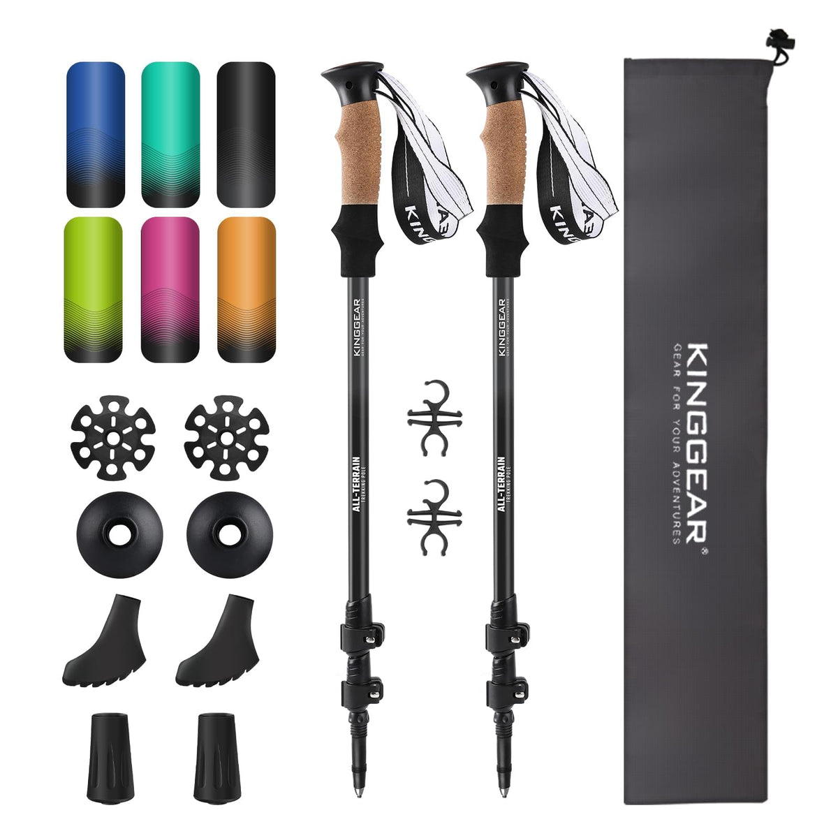 KINGGEAR Trekking Poles - 7075 Aluminum