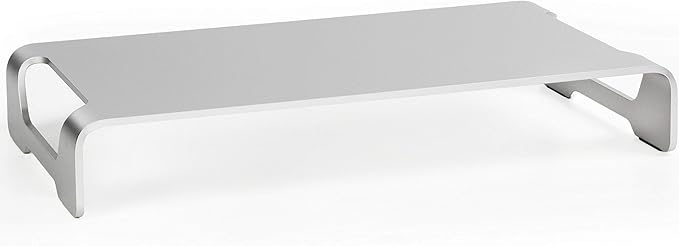 VIVO Silver Aluminum 16 inch Wide Monitor Riser, Ergonomic Desktop Stand, Modern Tabletop Organizer STAND-V000H