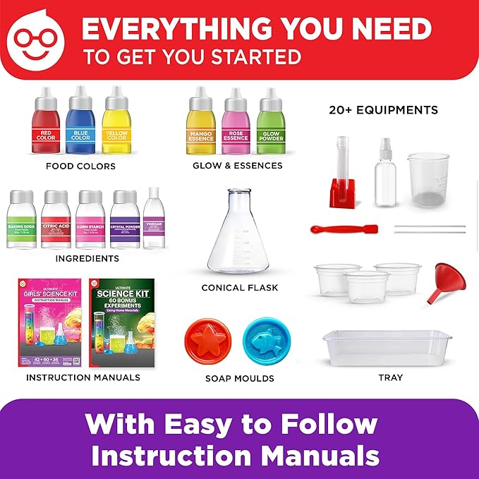 Doctor Jupiter Girls' Science Kit for Kids Ages 8-10-12-14 for 8,9,10+ Year Old Girls | Chemistry Set, STEM Toy Kit with 135+ Experiments | Learning & Educational Projects