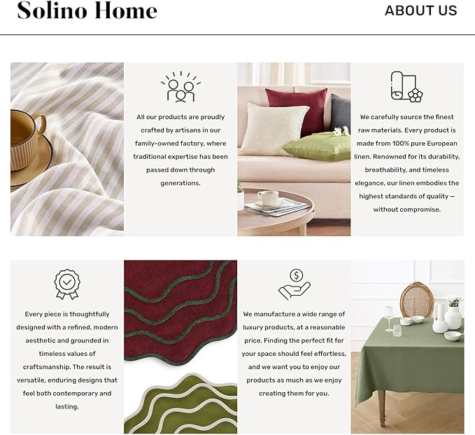 Solino Home Black Linen Napkins Set of 6-100% Pure Linen Cloth Washable Dinner Napkins 20 x 20 Inch for Winter, Easter - Fete