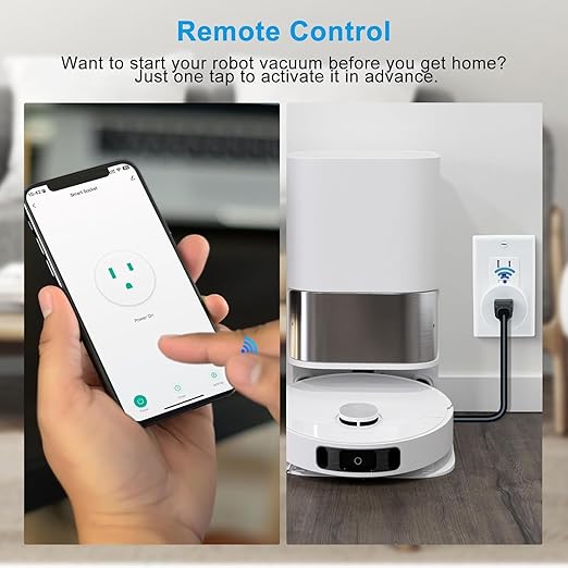 Greencycle Smart Wireless Remote Control Outlet Plug,WiFi Outlets for Household,On Off Smart Outlets Switch Compatible with Tuya,Alexa and Google Assistant,Timer Outlet,No Wiring,White