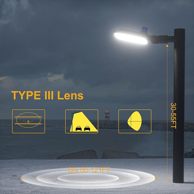 400W LED Parking Lot Lights (60000lm Eqv 1600W HPS) Slipfitter Mount Commercial Area Lighting Smart Photocell 6KV SPD IP65 5000K Daylight LED Street Light ETL Listed 7 Yrs Warranty-3Pack