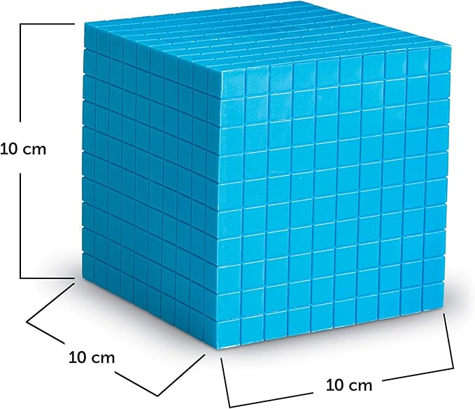 Learning Resources Blue Plastic Base Ten Cube, Early Math, Homeschool, Counting Toys, Ages 6+