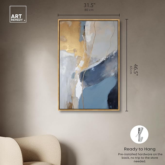 Art Remedy This Close Canvas Timeless Abstract Wall Art, Gold Frame, 30" x 45"