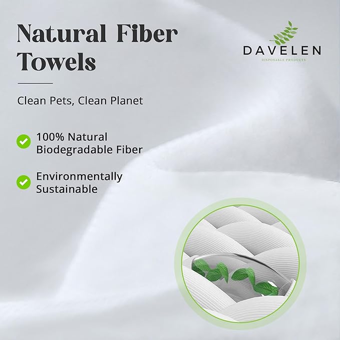 DAVELEN Disposable Pet Towels (White, 31 by 15 inches Each Towel(Pack of 50))