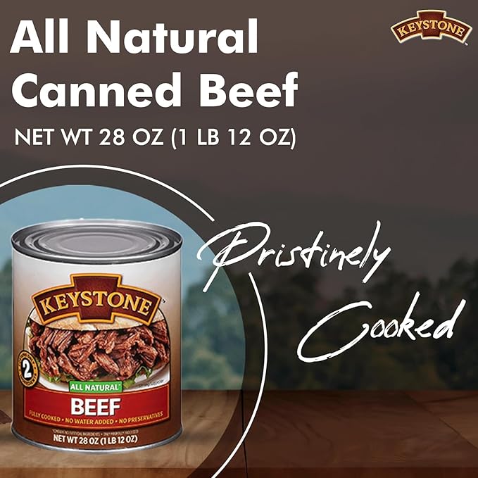 Keystone Meats Variety Pack – 12 Cans of All Natural Fully Cooked Canned Meat (3 Beef, 2 Chicken, 2 Turkey, 2 Pork, 3 Ground Beef) – Shelf-Stable, Ready to Eat – 5-Year Shelf Life – Pantry Staple for Camping, Hiking & Emergency Meals – Made in USA