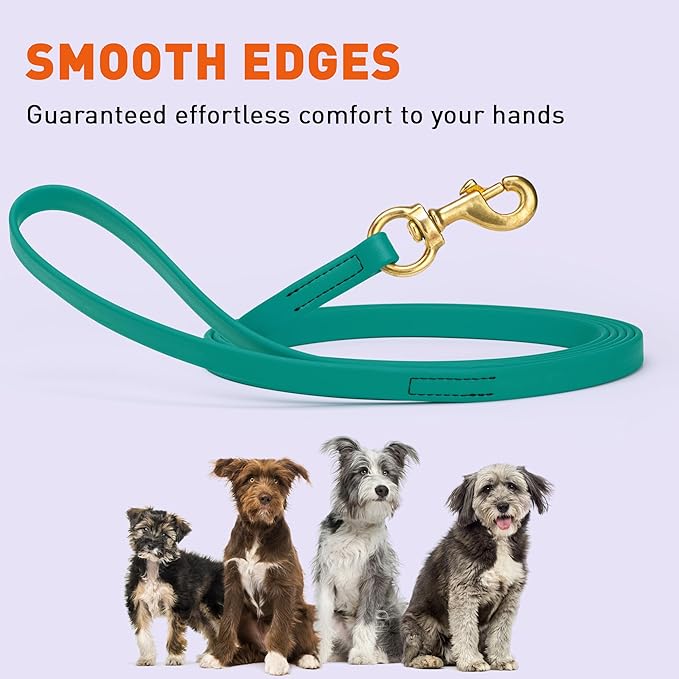 Viper Biothane K9 Working Dog Leash Waterproof Lead for Tracking Training Schutzhund Odor-Proof Long Line with Solid Brass Snap for Puppy Medium and Large Dogs, 33ft Blue Aqua