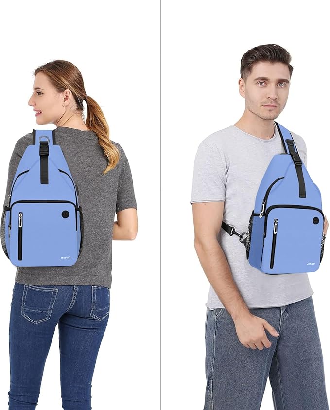 MOSISO Sling Backpack Bag, Crossbody Shoulder Bag Travel Hiking Daypack Chest Bag with Front Square Pocket&USB Charging Port