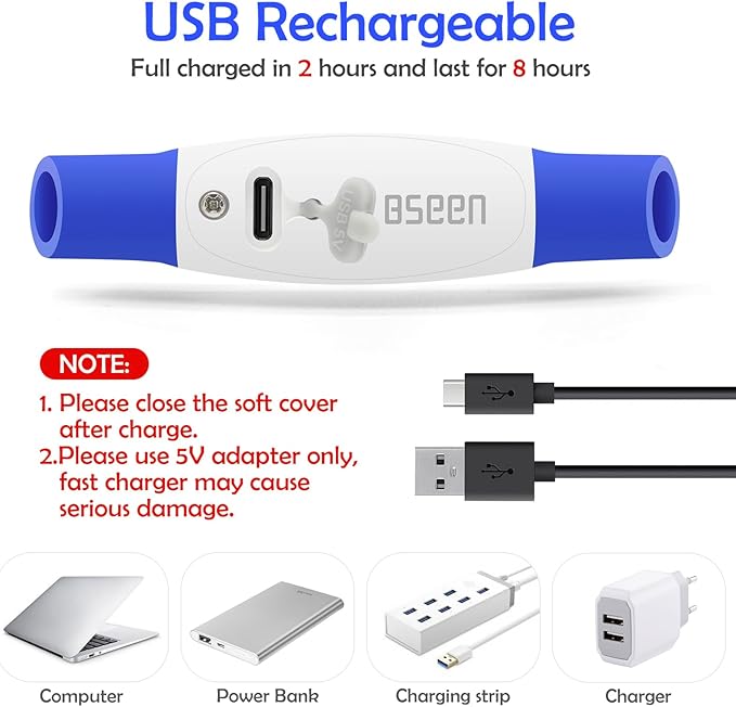 Light up Dog Collar, BSEEN USB Rechargeable Flash Dog Necklace Light, Pet Safety Collar Makes Your Beloved Dogs Be Seen at Night for Small Medium Large Dogs(Blue)