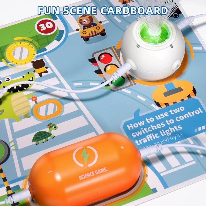 Circuits Science Kit for Kids Ages 3-12 | 64 STEM Projects with 25 Electronic Parts | No Soldering, Kids Circuit Board Kit with Fan, RGB Lights| Educational STEM Toy Gift for Boys & Girls 6-8