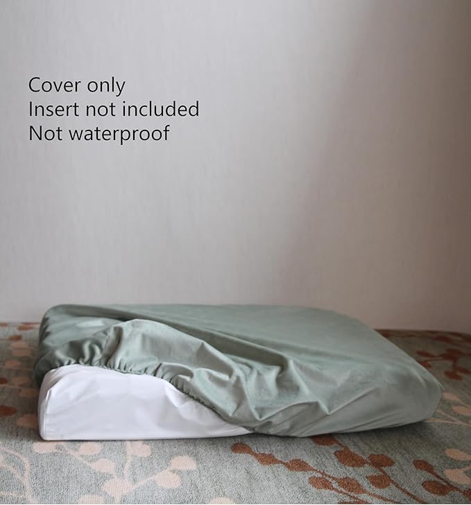 Washable Dog Bed Cover Replacement Sage Green Velvet 44 x 32 Inch