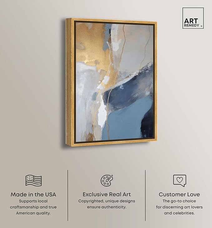 Art Remedy This Close Canvas Timeless Abstract Wall Art, Gold Frame, 30" x 45"