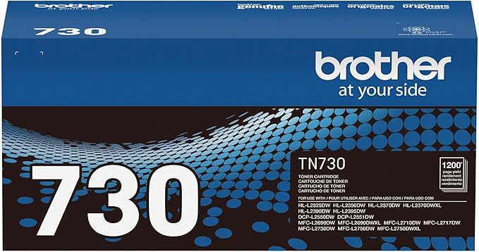 Brother Genuine Standard Yield Toner Cartridge, TN730, Replacement Black Toner, Page Yield Up To 1,200 Pages, Amazon Dash Replenishment Cartridge,1 Pack
