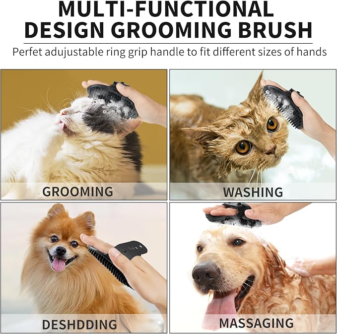 Professional 7 in 1 Dog Paw Cleaner for Dogs & Cats - Includes 1 Portable Paw Washer, 1 Bath Brush, 2 Dog Toothbrushes and 3 Absorbent Towels Note: Fits Paws up to 2 Inches Wide (Small, Black)