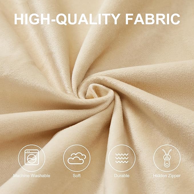 Hobestluk 6FT Bean Bag Chair Bean Bag Chairs for Adults Giant Bean Chairs with Velvet Cover, Memory Foam BeanBag Chair Fluffy BeanBag Chairs for Living Room, Bedroom- Khaki (70" x 70" x 15")
