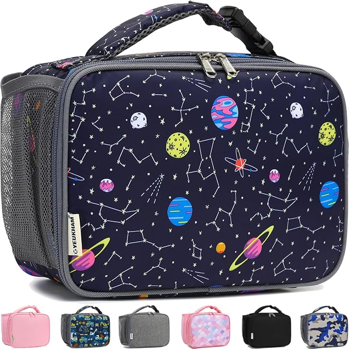 Insulated Lunch Box for School, Thermal Reusable Durable Freezable Lunch Bags for Kids Boys Girls Men Women - Small Soft Cooler Portable Lunch Tote Kit for Work Picnic Travel,Constellation