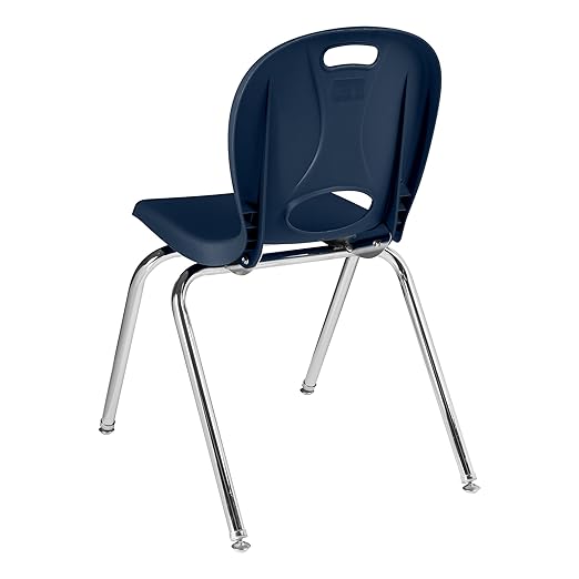Learniture LNT-118-CSW-NV Learniture Structure Series Stackable School Chairs for Classroom, 18" Seat Height, Navy, Pack of 4