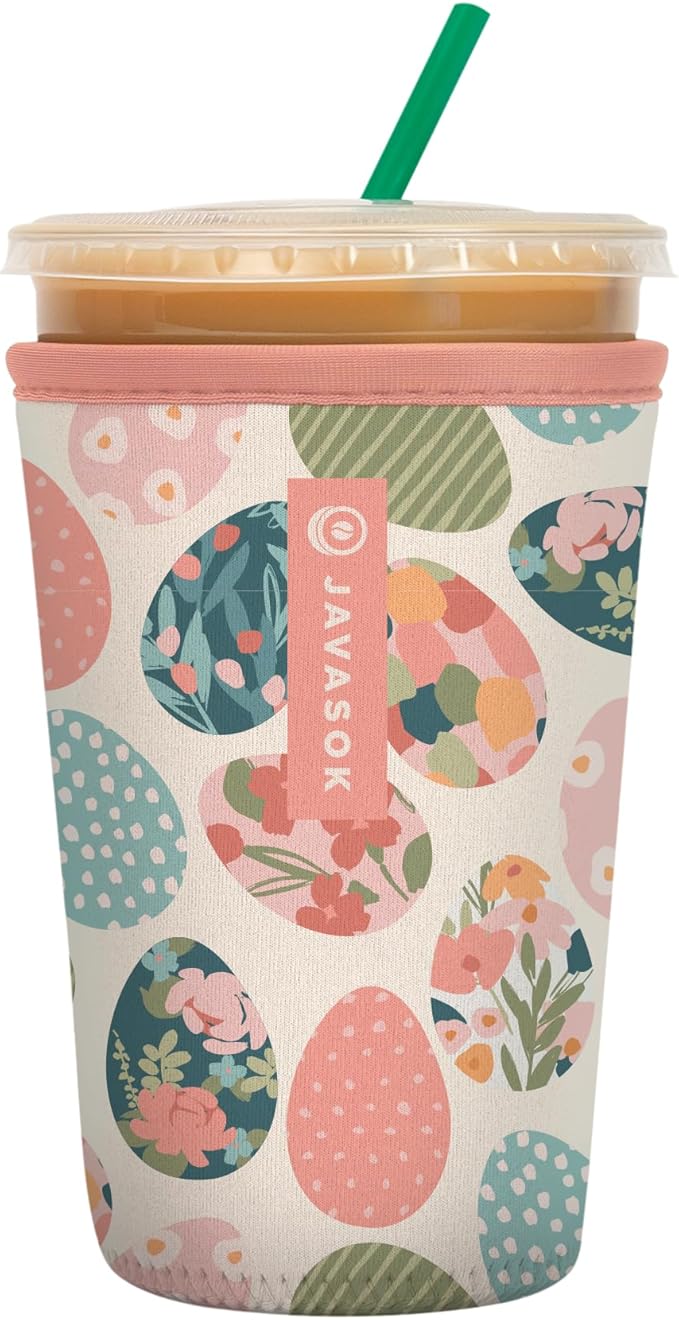 Sok It JavaSok Iced Coffee & Cold Soda Insulated Neoprene Cup Sleeve (Hidden Treasures, Medium: 22-28oz)