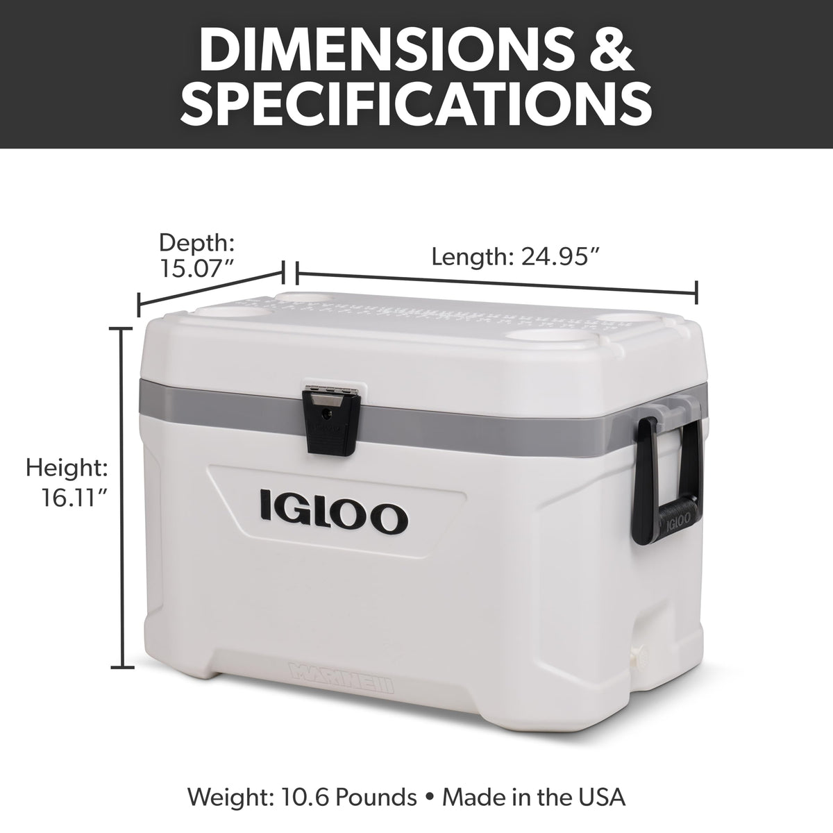 Igloo 54 Qt Marine Ultra Cooler, White
