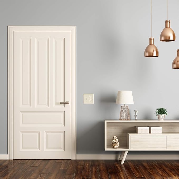 Henne Bery Sunken Pearls Heavy Duty Decorative Wall Plate Switch Plate Outlet Cover, Durable Solid Zinc Alloy (Toggle/Duplex, Light Almond)