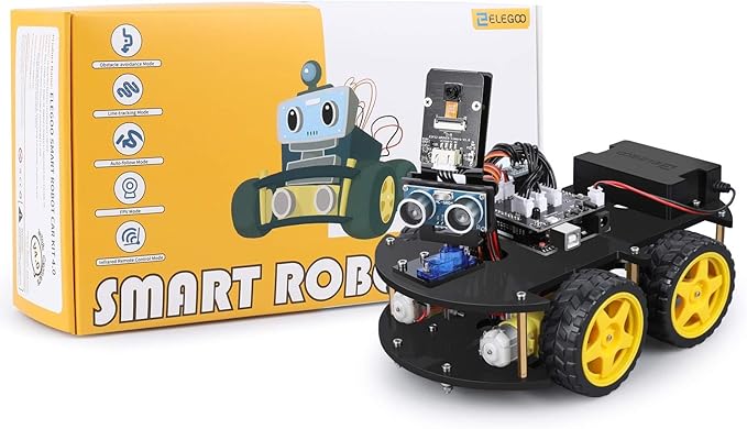 ELEGOO UNO R3 Smart Robot Car Kit V4 for Arduino Robotics for Kids Ages 8-12 12-16 STEM Science Kits Coding Gifts for 8 9 10 11 12 13 14 15 16 Year Old Boys Girls Teens Cool Engineering Building Toys