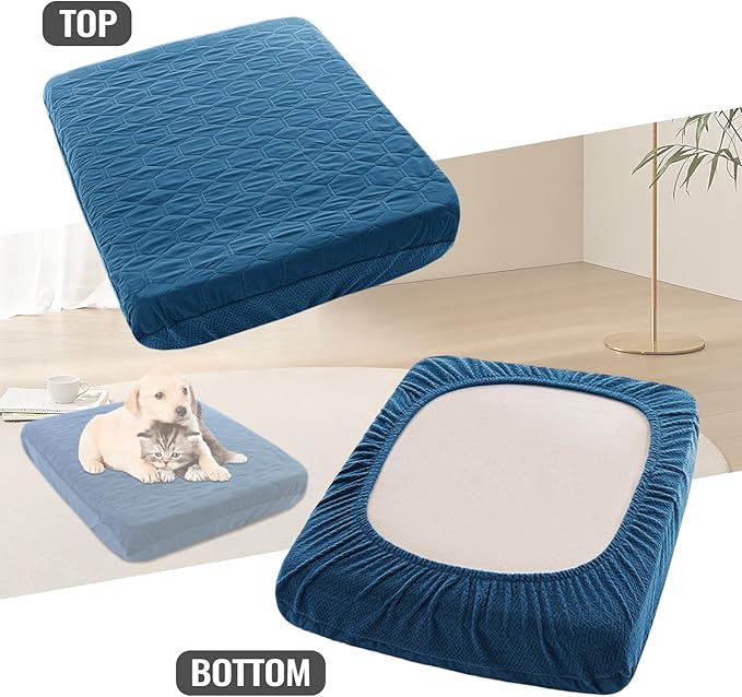 Nanbowang Waterproof Dog Bed Cover - Washable, Quilted Pet Pillow Replacement - Easy to Remove Hair - Lovely Puppy Cover for Dog/Cat 44x54x6