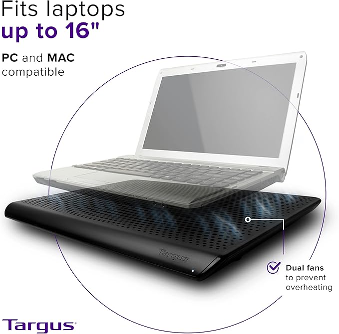 Targus Chill Mat for up to 16-Inch Laptop, Black (PA248U5)