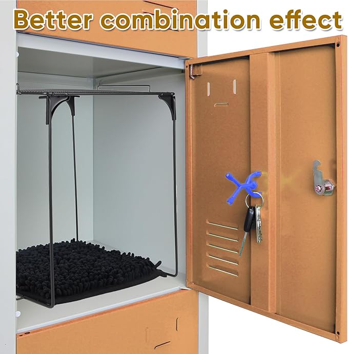 Locker Organizer Shelf and Locker Carpet Decorating Kit Suitable for School, Office Back to School Essentials (1, Black)