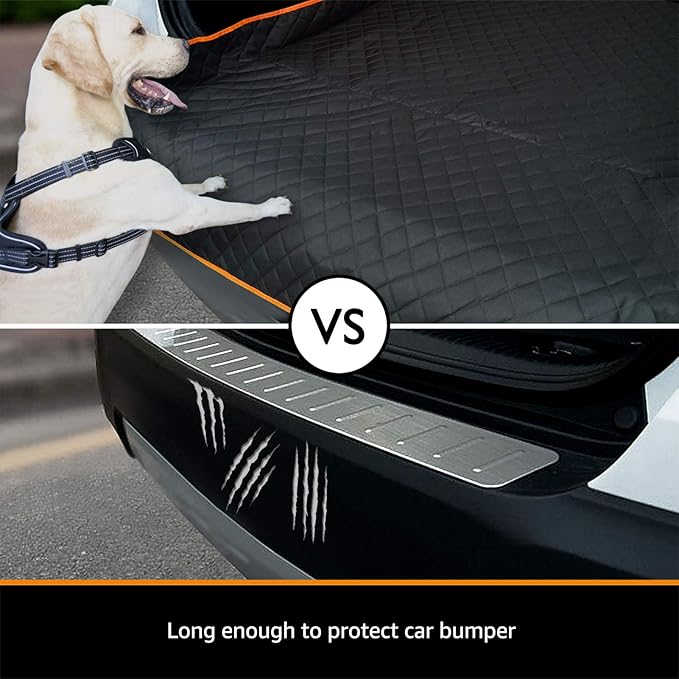 iBuddy Cargo Liner for Dogs Waterproof Pet Cargo Covers for SUV with Bumper Flap Protection Heavy Duty Nonslip Dog Trunk Cargo Protector Washable Dog Seat Cover for Universal and Large Size SUVs