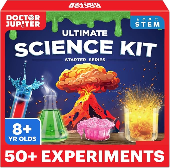 Doctor Jupiter Ultimate Science Kit, Chemistry Set for Kids Ages 8-10-12-14 | Birthday Gift Ideas for Boys & Girls 8,9,10+ Years Old | STEM Toy with 50+ Experiments | Learning & Educational Projects