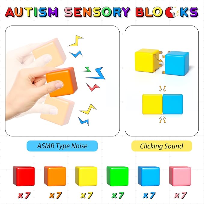 42PCS Magnetic Blocks, Gifts for 3 4 5 6 Year Old, Magnet Building Blocks for Toddlers, Girls & Boys, Sensory - Montessori - Autism - Magnetic Toys for Kids Ages 3-5 4-8