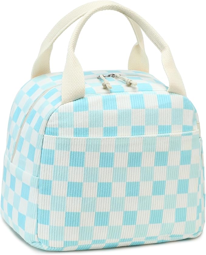LEDAOU Lunch Box for Women Insulated Lunch Bag Corduroy Lunch Tote Bags Leakproof Cooler Lunch Case for Travel Work Picnic