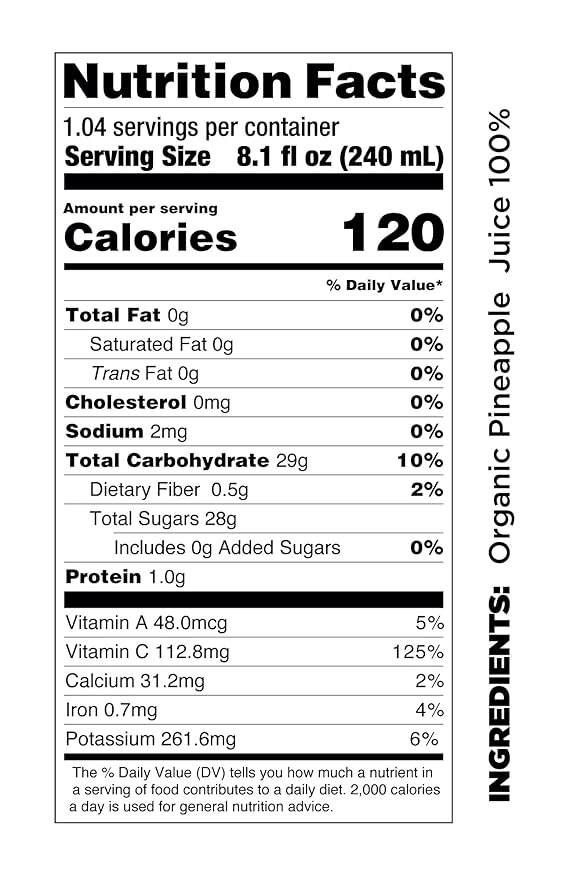 Pomona Organic Juices Pure Pineapple Juice, 8.4 Ounce Bottle (Pack of 12), Cold Pressed Organic Juice, Non-GMO, No Sugar Added, Not from Concentrate, Gluten Free, Kosher Certified, Preservative Free