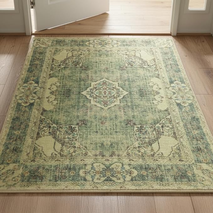 Muddy Mat짰 Majestic 2ft x 10ft Washable Area Rugs for Living Room, Bedroom & Dining Room ??Modern Soft Low Pile Non Slip Carpet ??Pet Friendly Waterproof Foldable Rugs for Home