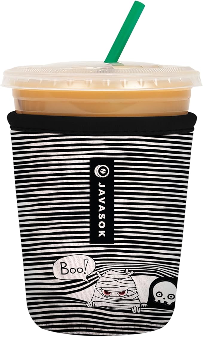 Sok It JavaSok Iced Coffee & Cold Soda Insulated Neoprene Cup Sleeve (Peek-A-BOO, Small: 16-20oz)