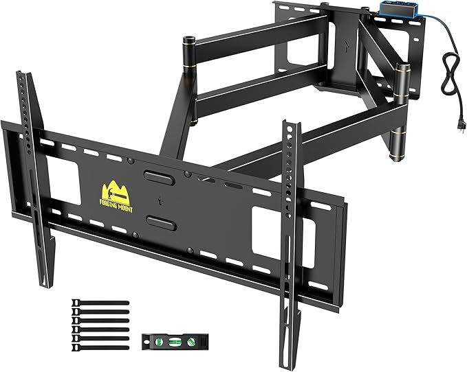 FORGING MOUNT Long Reach TV Wall Bracket Mount Swivel Tilt Full Motion TV Bracket 43 inch Articulating Arm Wall Mount,Fits 50 to 100 Inch Flat/Curve TVs,Holds 198LBS,VESA 800x600mm