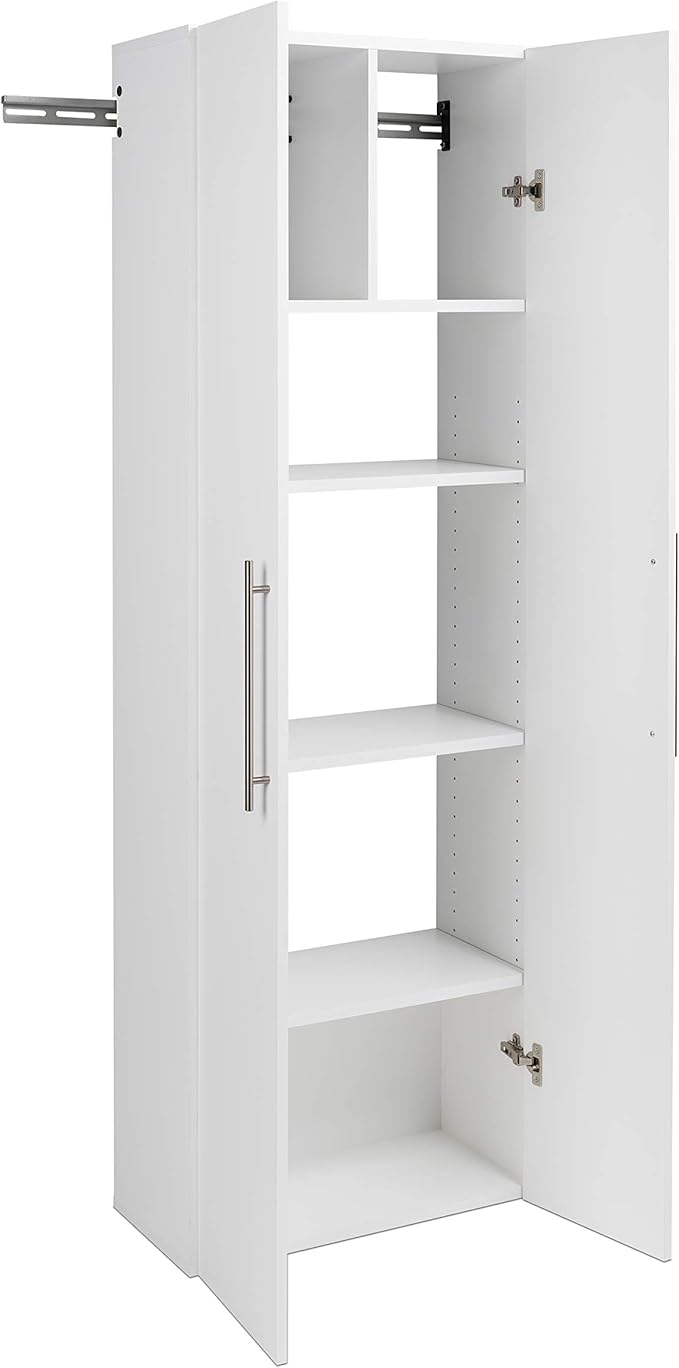 Prepac HangUps 24" Large Garage Cabinet, Bathroom Cabinet Wall Mount, Ideal for Garage, Kitchen and Laundry Organization 24" W x 72" H x 12" D, White