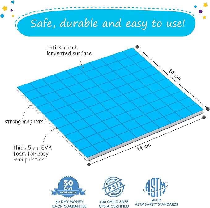 131 PCS Jumbo Magnetic Base Ten Blocks for Math - Place Value Blocks, Base 10 Math Manipulatives K-3, Number Blocks, Math Counters for Kids, Math Cubes, Counting Blocks, Kindergarten 1st 2nd 3rd Grade