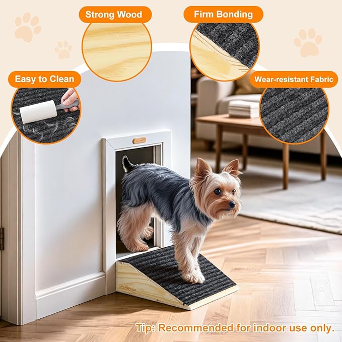 Dog Ramp for Stairs, Non-Slip Dog Stairs, Sturdy Wooden Pet Steps for Small Dogs and Cats Fits Staircase Indoor, Assist for Injured and Older Pets(2 Pack/S, Light Wood)