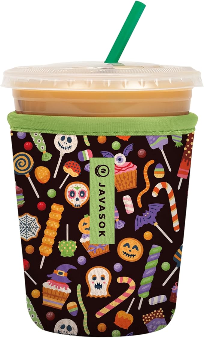 Sok It JavaSok Iced Coffee & Cold Soda Insulated Neoprene Cup Sleeve (Creep It Sweet, Small: 16-20oz)