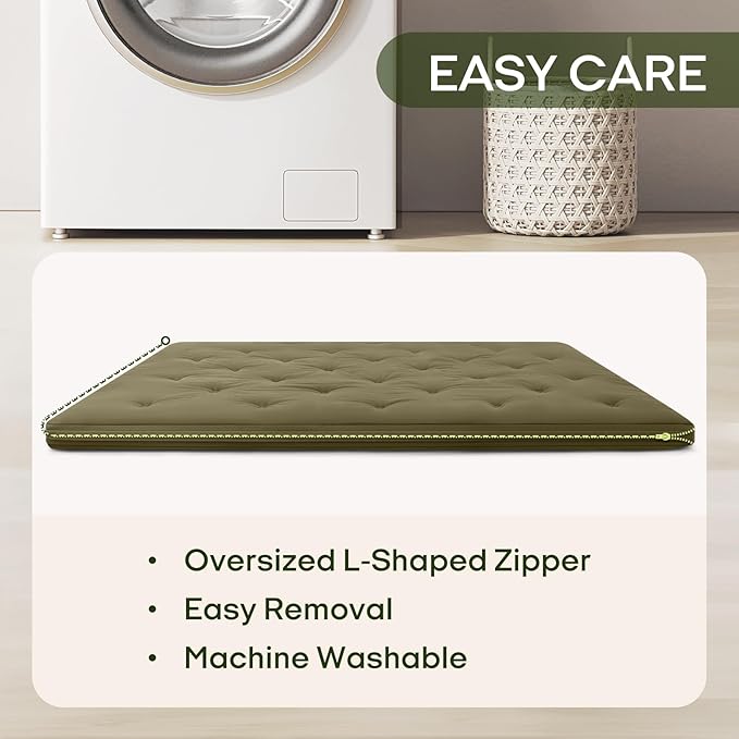 ZonLi Japanese Floor Futon Mattress Twin Size 75"x 39", 100% Cotton Cover 2.5'' Thicken Tatami Mattress, Foldable Sleeping Pad, Portable Dormitory Tatami Mat, Roll Up Floor Lounger Bed for Adult