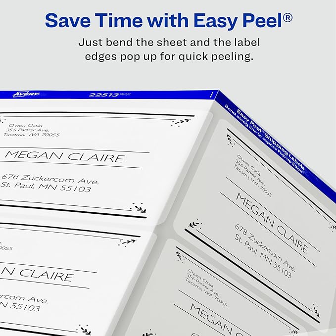 Avery Matte Frosted Clear Address Labels for Inkjet Printers, 3-1/3" x 4", 60 Labels, 5 Packs (18664)