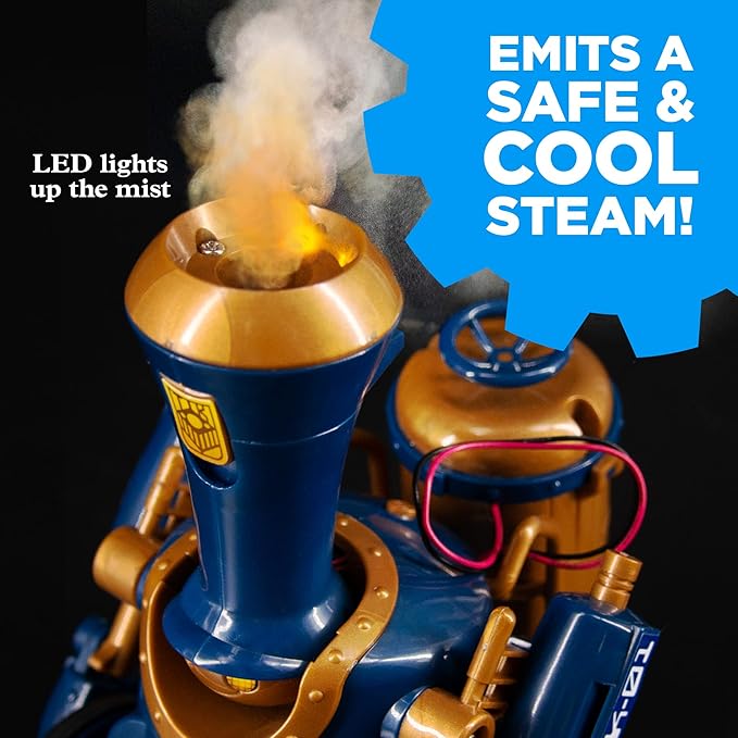 Thames & Kosmos TrainBots: 2-in-1 STEAM Maker Kit | Build 2 Steampunk Robots w/LED Lights | Explore Robots & Engineering | Includes Ultrasonic Atomizer | Ages 8+ with Help; 12+ for Independent Play
