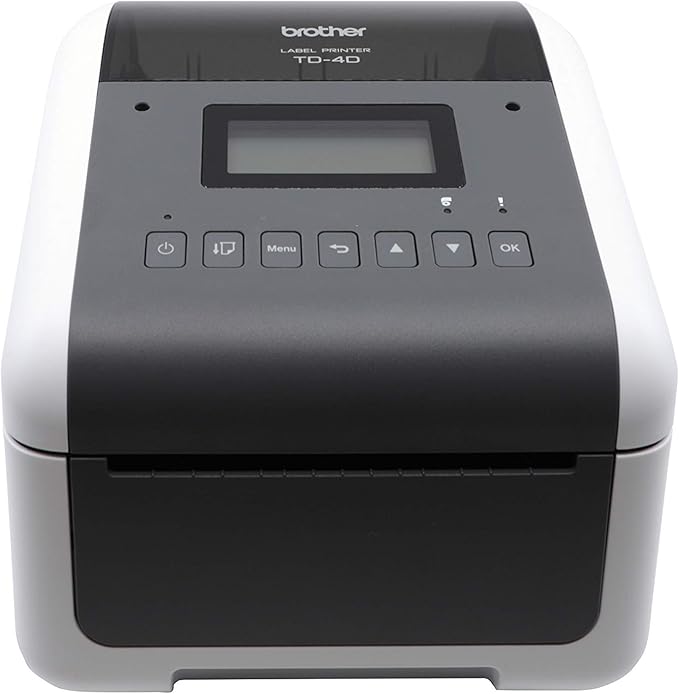 Brother TD-4550DNWB 4-inch Thermal Desktop Barcode and Label Printer, for Labels, Barcodes, Receipts and Tags, 300 dpi, 6 IPS, Standard USB and Serial, Ethernet LAN, Built-in Wi-Fi and Bluetooth,White