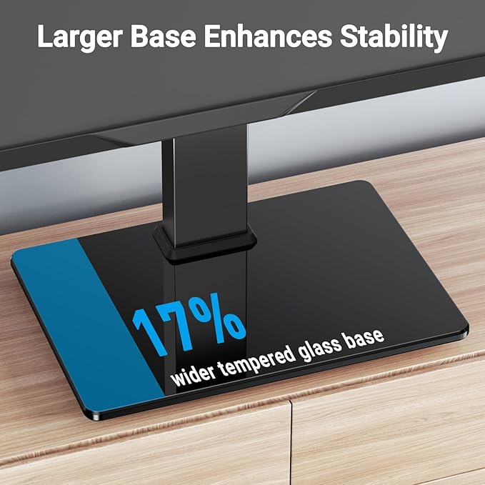 PERLESMITH Universal Swivel TV Stand Mount for 37-80 Inch LCD OLED Flat/Curved Screen TVs-Height Adjustable Table Top TV Stand/Base with Wire Management,VESA 600x400mm up to 99lbs,PSTVS35