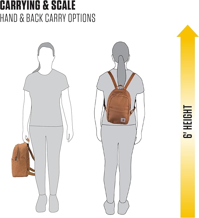 Carhartt Classic Mini Backpack, Durable, Water-Resistant Backpack with Adjustable Shoulder Straps, Tidal