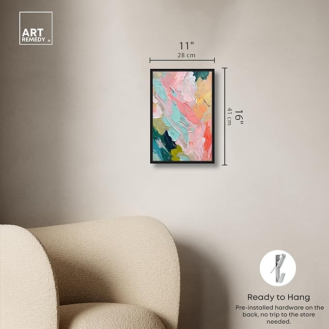 Art Remedy Pastel Layers Canvas Pastel Wall Art, Black Frame, 10" x 15"