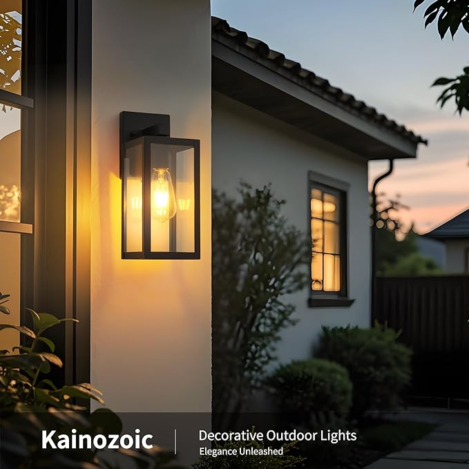 Outdoor Wall Light Fixtures Exterior Waterproof Porch Lights Outdoor Anti-Rust Wall Lantern with Clear Glass Patio Sconce Light