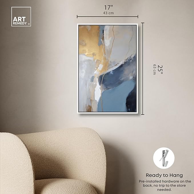 Art Remedy This Close Canvas Timeless Abstract Wall Art, White Frame, 16" x 24"